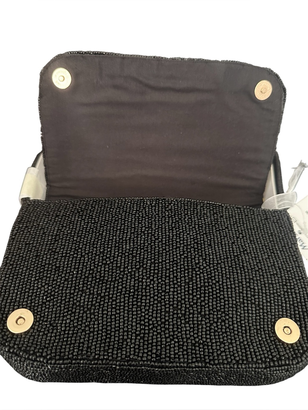 Black Beaded Halloween Dogs Shoulder Clutch - Picture 4 of 6